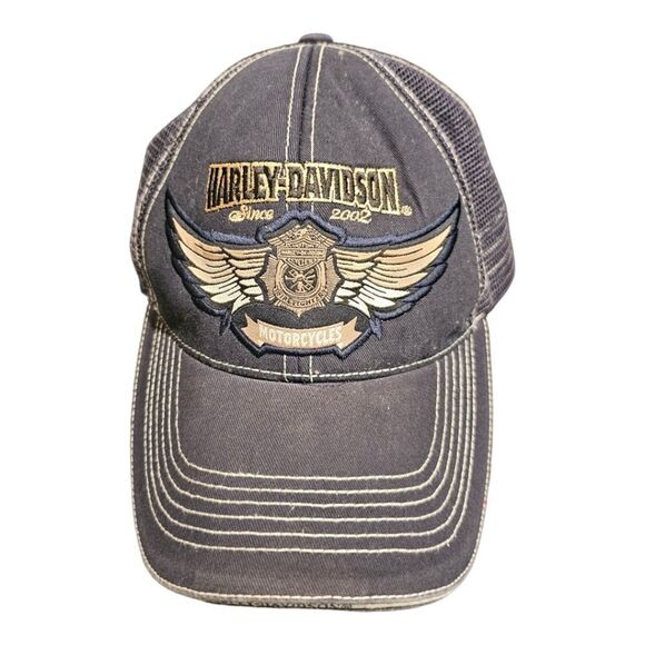 HARLEY DAVIDSON Motorcycles Firefighter Trucker Hat Strapback Cap - Picture 1 of 7